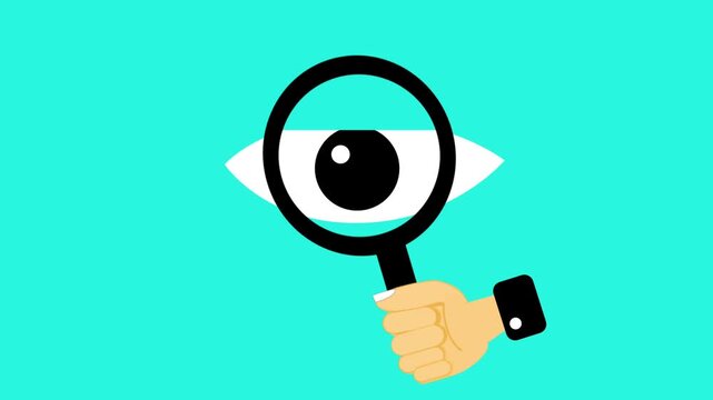 Magnifying Glass Eye Inspection Flat Animation