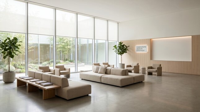 Modern Corporate Office Waiting Area With Minimalist Design