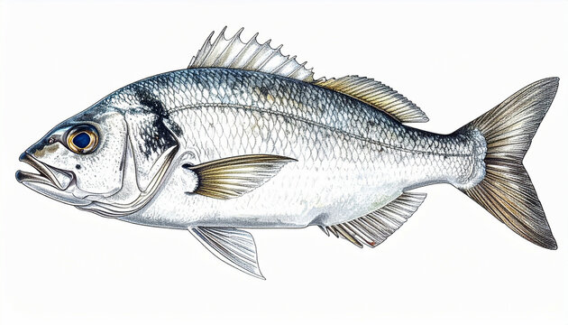 Detailed whit illustration: a vibrant zoological drawing