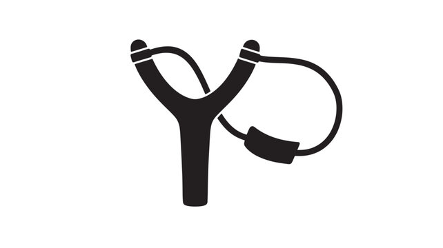 Tube amp plug icon with black curved cable style on white background .
