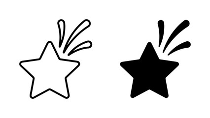 Obraz premium Shooting Star Icons, Celestial Element Vector Art, Cosmic Sparkle Graphic, Starburst Symbol Set, Twinkling Star Illustration