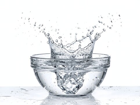 Freeze motion of water splashing with ice