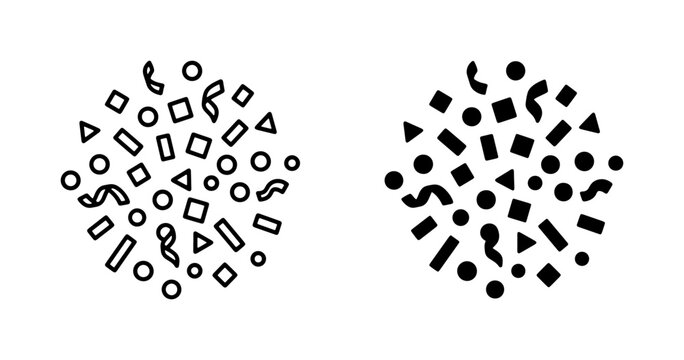 Abstract Geometric Shapes Scatter, Festive Confetti Elements, Celebration Party Backgrounds, Modern Graphic Design