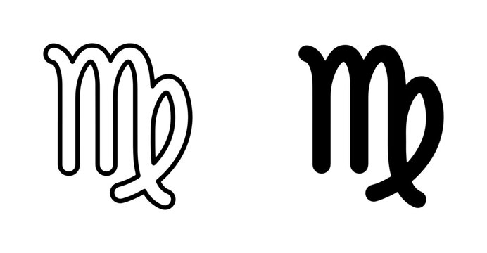Virgo Zodiac Symbol, Astrology Icon, Celestial Sign, Astrological Glyph, Horoscope Element