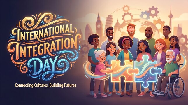 International Integration Day diverse group.