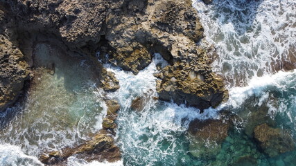 seashore waves cliff (drone) © Joshi