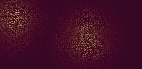 A dark crimson background with two golden glowing clusters. © DA Image