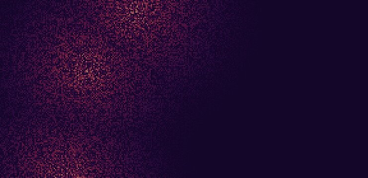 A dark background with a vibrant pink and purple gradient and glowing lines.