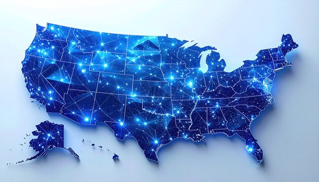 Usa map network graphic