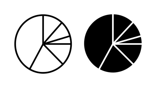 Pie Chart Icons, Data Visualization Elements, Simple Circular Graphs, Business Analytics Vector Set