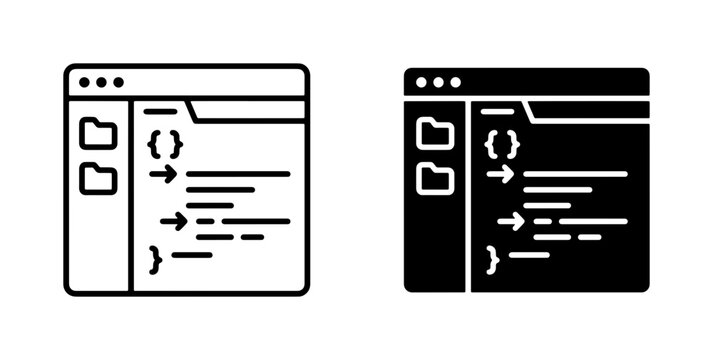 Coding Interface Icons, Software Development Window Icons, Programming UI Elements, Web Design Tools