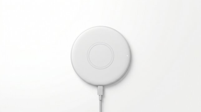 Wireless Magnetic Charging Puck on White Background