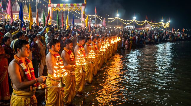 Devotees Gather on the Banks of the Ganges During Ganga Dussehra Festival