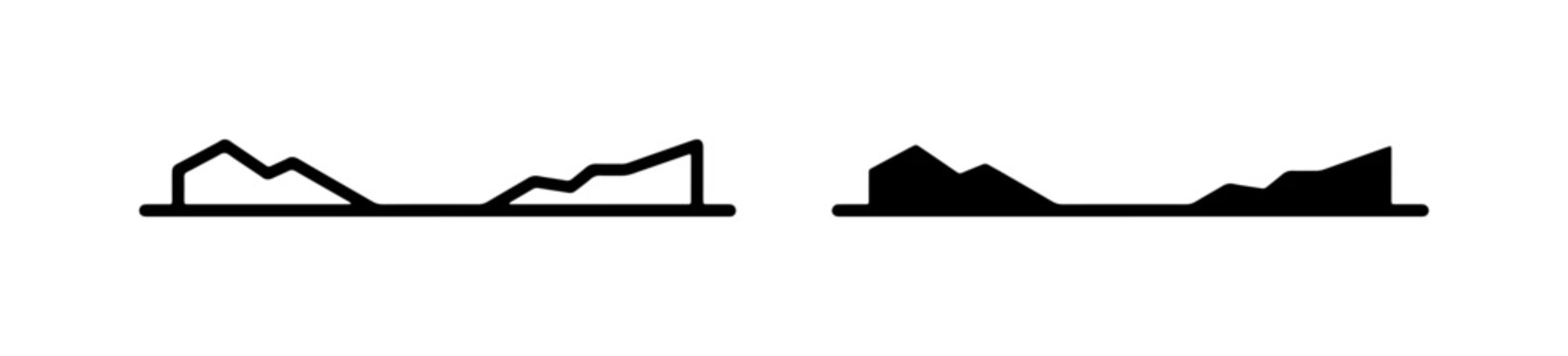 Abstract Mountain Peaks, Minimalist Landscape Silhouettes, Vector Graphics