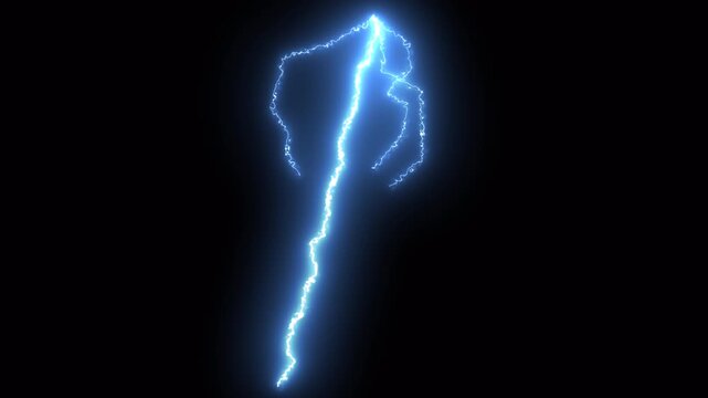 blue lightning thunderbold video texture vfx effect. Visual element for electrical storm. Footage Video. 4K Video