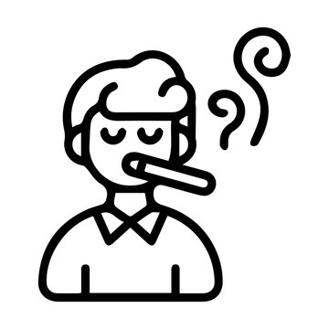 Man smoking cigarette icon