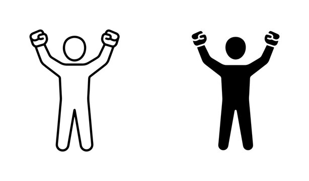 Celebration Icons, Success Figures, Victory People, Achievement Symbols, Triumph Graphics
