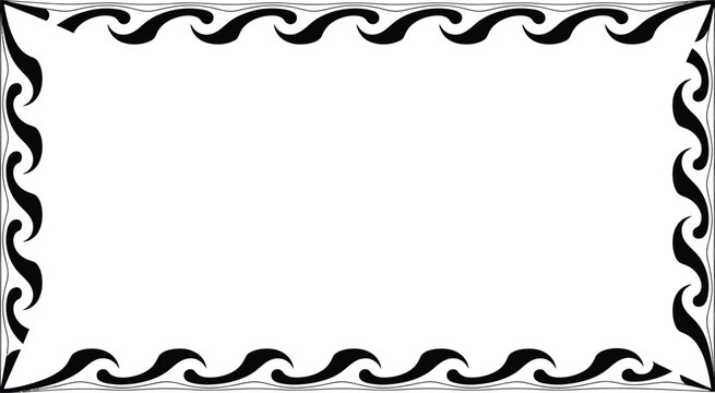 An Elegant Rectangular Decorative Border Featuring A Symmetrical Wave Pattern