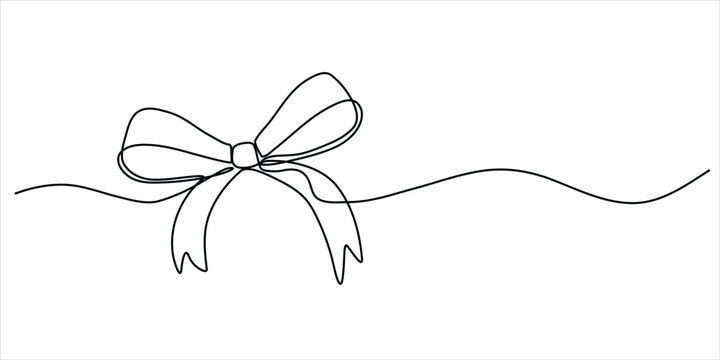 Bow line art vector illustration minimalist continuous drawing celebration concept design