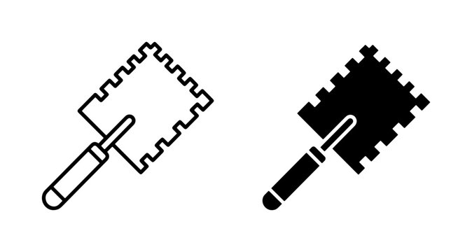 Trowel Tool Icons, Construction Equipment Vector Set, Building and Repair Tools