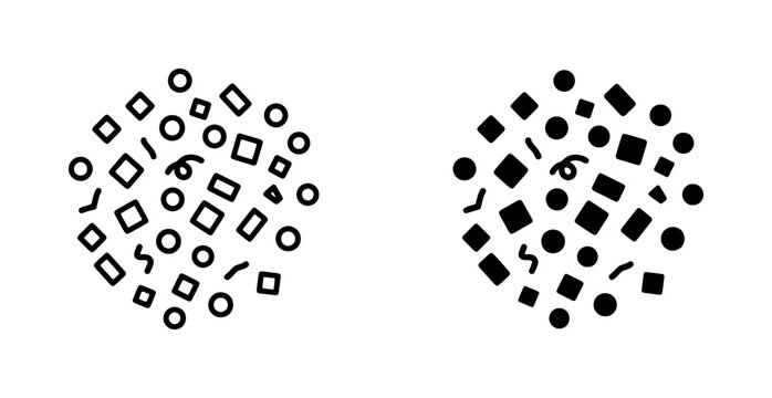 Abstract Geometric Shapes Collection, Simple Circle Square Pattern, Modern Design Elements, Party Confetti Vector Set