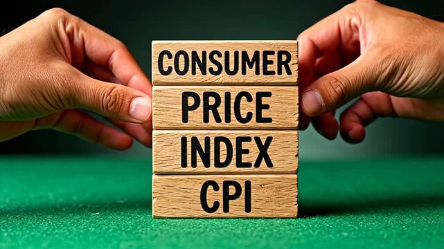 Wooden blocks stacked with consumer price index text representing business agility and economic progress