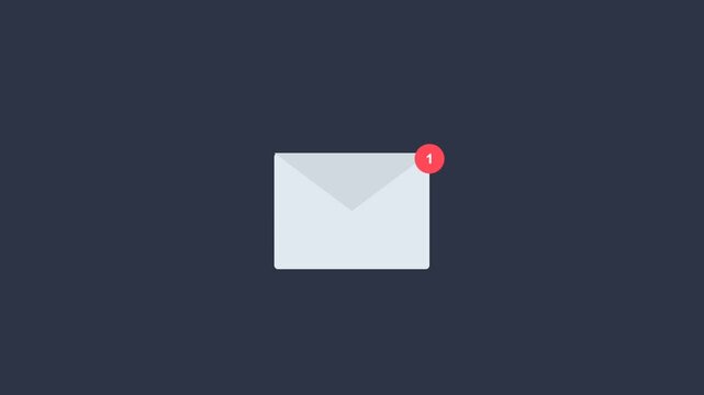 A notification icon of an envelope with a red dot appears on a screen