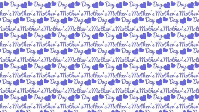 Mothers Day background pattern with purple hearts