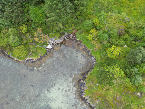 Aerial View of Clear Coastal Water in Norway