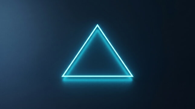 Glowing blue triangle on dark background