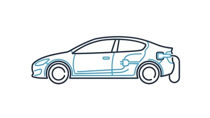 Fototapeta premium Electric Vehicle EV Charging Station Concept Icon in a Clean Outline Style