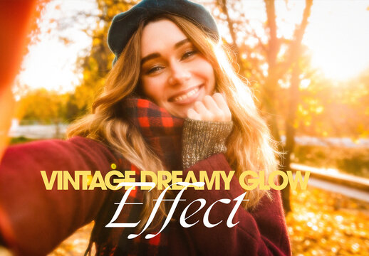 Aesthetic Vintage Dreamy Glow Photo Effect Template