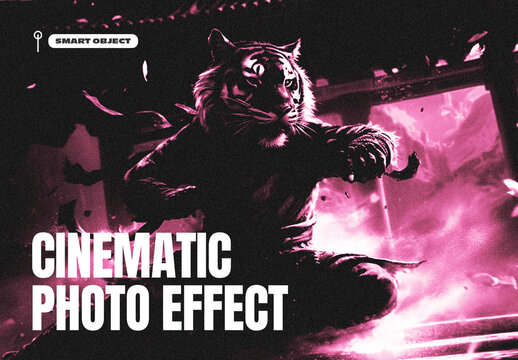 Dark Cinematic Photo Effect with Dramatic Neon Lighting