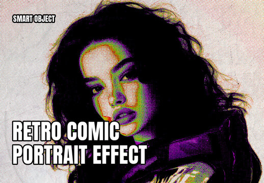 Retro Comic Portrait Effect Template