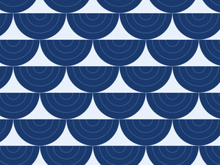Seigaiha Scale Fan Pattern Japanese Traditional Background © iushakovsky