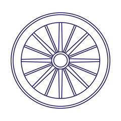 Fototapeta premium Wagon Wheel Line Art