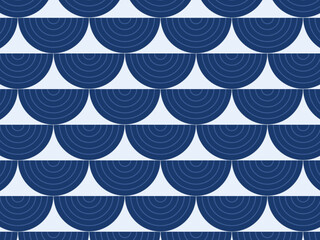 Seigaiha Scale Fan Pattern Japanese Traditional Background © iushakovsky