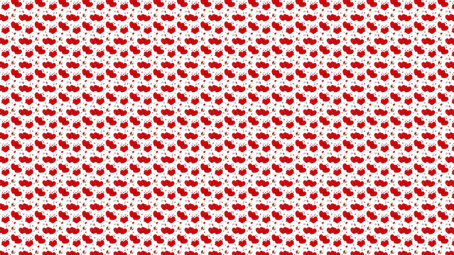 Red heart pattern on white background