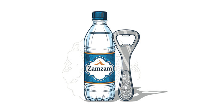 Zamzam water bottle and opener.