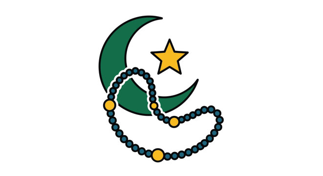 Islamic symbol crescent moon star.