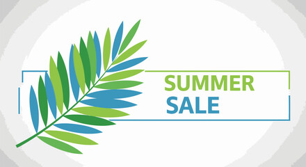 Summer sale leafy green fern branch. © SuryaAji