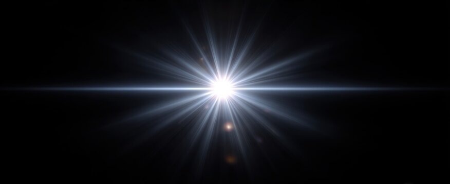 Sunburst Light Flare silver glow radiates with vibrant energy and dazzling beams