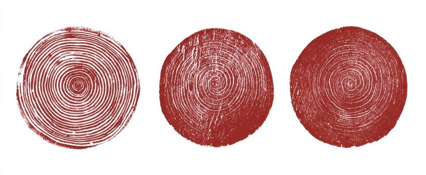 Distressed rubber stamp textures showcase unique worn letterpress patterns on clear white backgrounds.