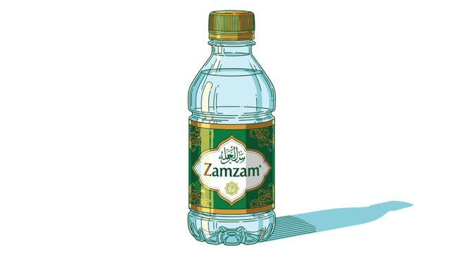 Zamzam water bottle close up 1.