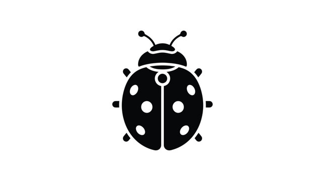 Ladybug silhouette on a white background simple insect icon