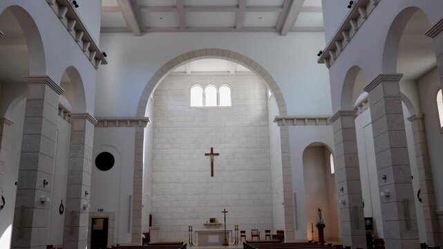Interior of new church in Sanctuary of Our Lady of Loretto in Loretto village, Wyszkow County