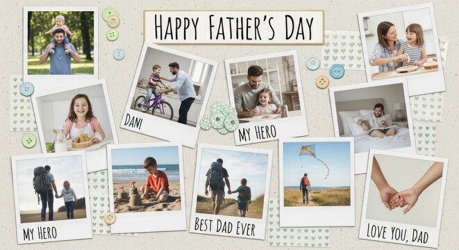 Heartfelt father s day photo collage celebrating dad with cherished family memories