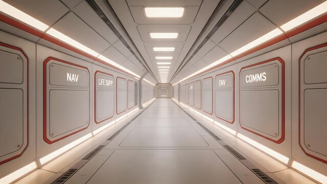 Futuristic spaceship corridor