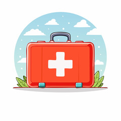 Fototapeta premium First Aid Kit with Red Cross Symbol