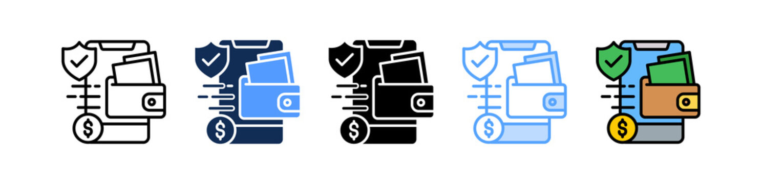 Mobile Wallet Icon Multiple Style